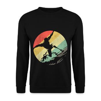 Surfer Surfen - Unisex Pullover - Schwarz - Vorne - Alina (178cm) & Michal (187cm)