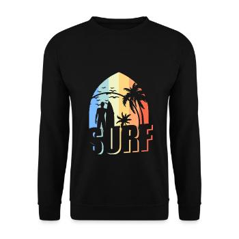 Surf surfeur - Sweat-shirt Unisexe - noir - Devant - Alina (178cm) & Michal (187cm)