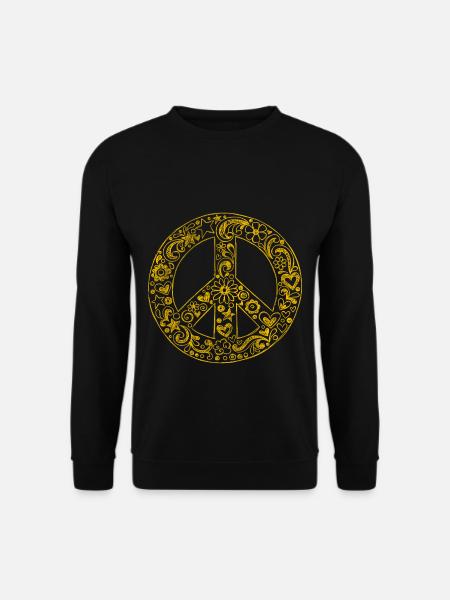 Peacezeichen Hippie Peace - Unisex Pullover - Schwarz