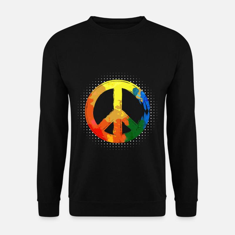 Friedensbewegung Frieden Hippie Peacezeichen - Unisex Pullover - Schwarz