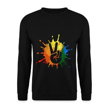 Peace peace movement peace peace sign hippie - Unisex Sweatshirt - black - Front - Alina (178cm) & Michal (187cm)