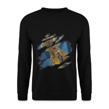 Cello string instrument - Unisex Sweatshirt - black - Front - Alina (178cm) & Michal (187cm)