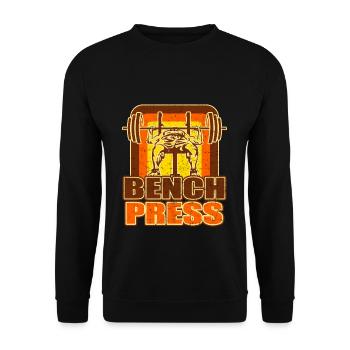 Weight bench bench press gym fitness weight training - Unisex Sweatshirt - black - Front - Alina (178cm) & Michal (187cm)