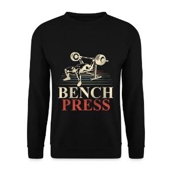 Bench Press Fitness Weight Bench Weight Training - Unisex Sweatshirt - black - Front - Alina (178cm) & Michal (187cm)