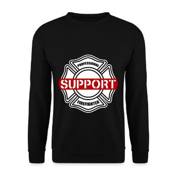 Firefighter Firefighter Firefighter - Unisex Sweatshirt - black - Front - Alina (178cm) & Michal (187cm)