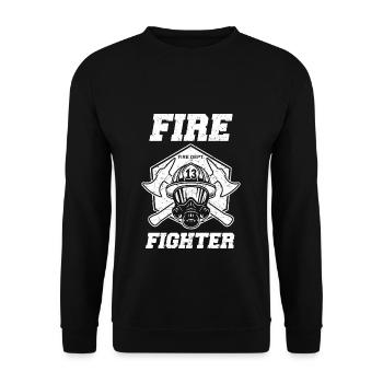 Firefighter woman Firefighter Firefighters - Unisex Sweatshirt - black - Front - Alina (178cm) & Michal (187cm)