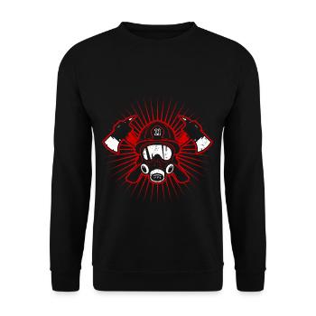Firefighters firefighter woman firefighter - Unisex Sweatshirt - black - Front - Alina (178cm) & Michal (187cm)