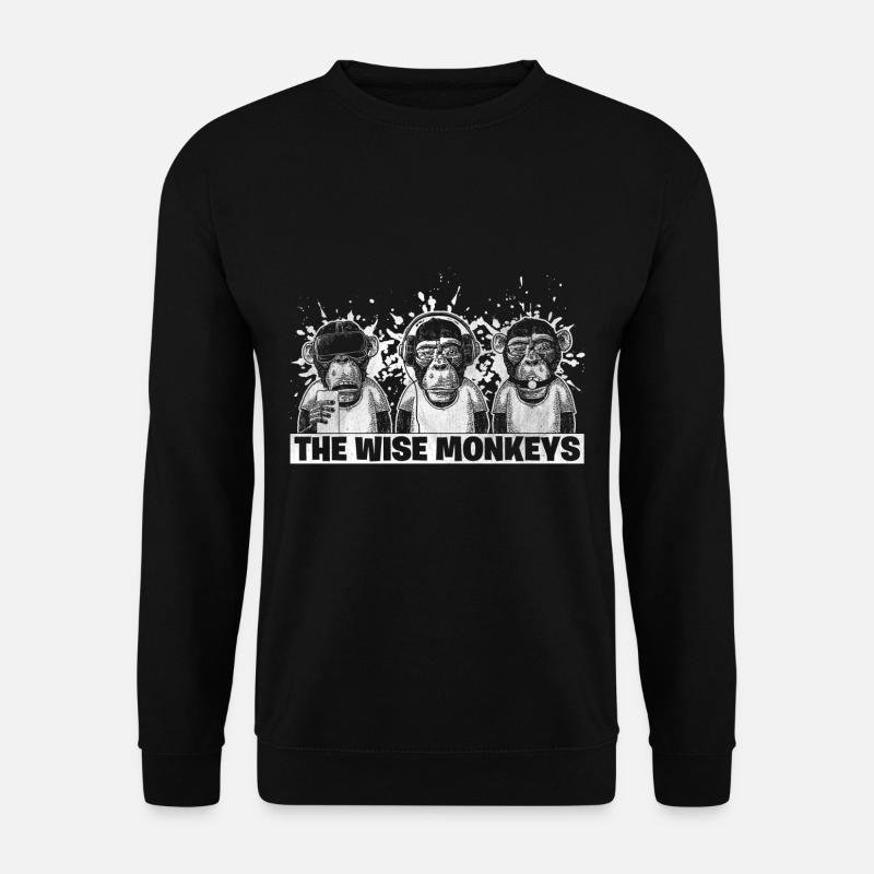 Affen - Unisex Pullover - Schwarz