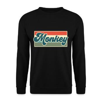 Affe Affen Monkey Afrika Tiere Tier Dschungel - Unisex Pullover - Schwarz - Vorne - Alina (178cm) & Michal (187cm)