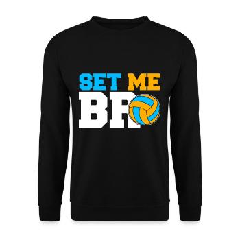Set Me Bro Volleyball Set Volleyball Team - Unisex Sweatshirt - black - Front - Alina (178cm) & Michal (187cm)