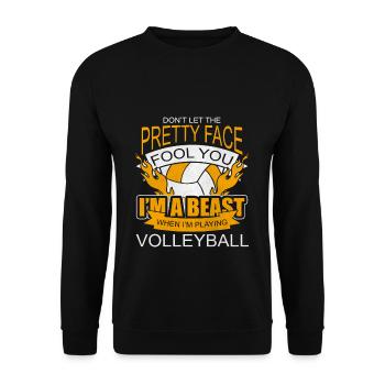 Volleyballer Volleyball Volleyball team Volleyball - Unisex Pullover - Schwarz - Vorne - Alina (178cm) & Michal (187cm)