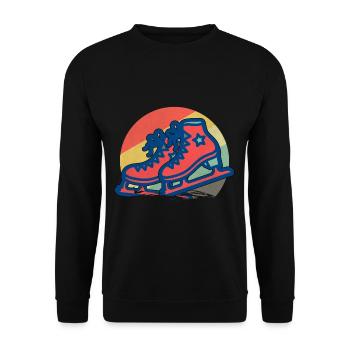 Skating Retro ice skating Figure skating - Unisex Sweatshirt - black - Front - Alina (178cm) & Michal (187cm)