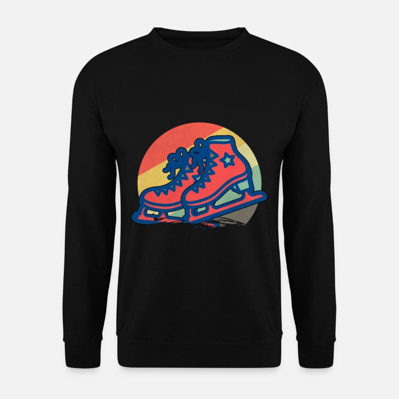 Eislauf Retro Schlittschuh Eiskunstlauf - Unisex Pullover - Schwarz
