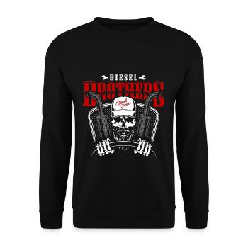 LKW Lastwagen Trucker - Unisex Pullover - Schwarz - Vorne - Alina (178cm) & Michal (187cm)