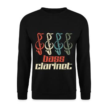 Bass Clarinet Musician Wind Instrument - Unisex Sweatshirt - black - Front - Alina (178cm) & Michal (187cm)