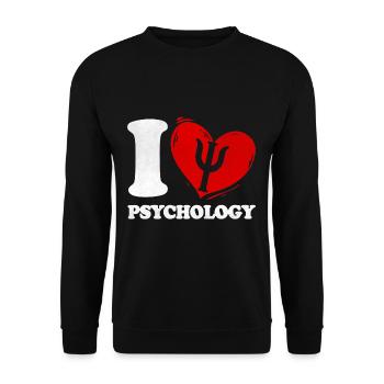 Psychologe Psychotherapeut Ich Liebe Psychologie - Unisex Pullover - Schwarz - Vorne - Alina (178cm) & Michal (187cm)