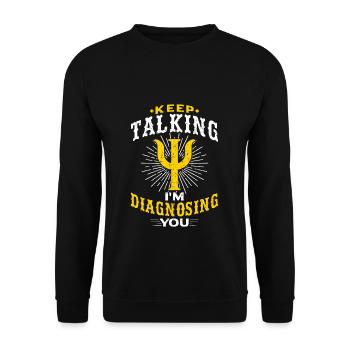 Psychologie Psychologe Psychotherapeut - Unisex Pullover - Schwarz - Vorne - Alina (178cm) & Michal (187cm)