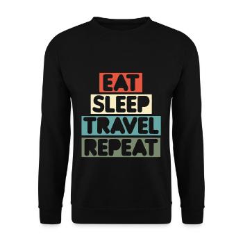 Urlauber Reisender - Unisex Pullover - Schwarz - Vorne - Alina (178cm) & Michal (187cm)