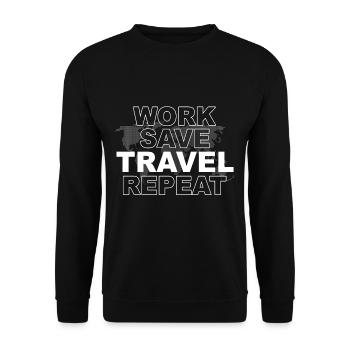 Reisender Reisen - Unisex Pullover - Schwarz - Vorne - Alina (178cm) & Michal (187cm)