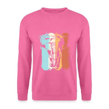 Retro Elefant - Unisex Pullover - Pink - Vorne