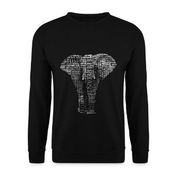 Elefant - Unisex Pullover - Schwarz - Vorne - Alina (178cm) & Michal (187cm)