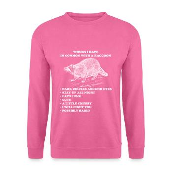 racoon - Unisex Sweatshirt - pink - Front