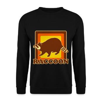 Retro raccoon raccoon - Unisex Sweatshirt - black - Front - Alina (178cm) & Michal (187cm)