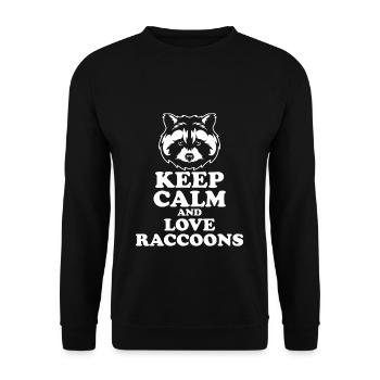 racoon - Unisex Sweatshirt - black - Front - Alina (178cm) & Michal (187cm)