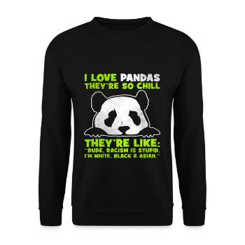 panda - Sweat-shirt Unisexe - noir - Devant - Alina (178cm) & Michal (187cm)
