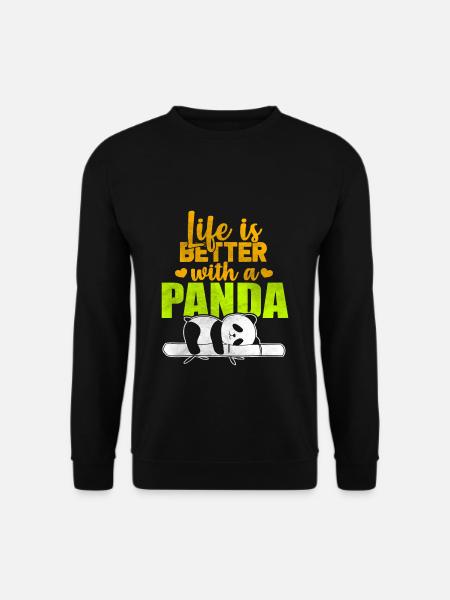 Cute Animals Funny Sayings Panda Pandas Bear - Unisex Sweatshirt - black
