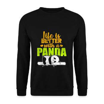 panda - Sweat-shirt Unisexe - noir - Devant - Alina (178cm) & Michal (187cm)