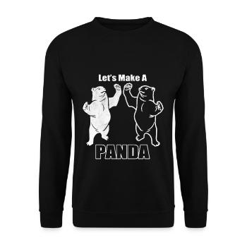 Funny animals Panda - Unisex Sweatshirt - black - Front - Alina (178cm) & Michal (187cm)