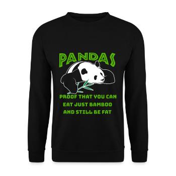 Panda Pandas - Unisex Pullover - Schwarz - Vorne - Alina (178cm) & Michal (187cm)