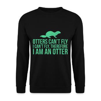 Otter Funny animals - Unisex Sweatshirt - black - Front - Alina (178cm) & Michal (187cm)