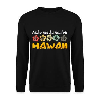 Hawaii - Unisex Sweatshirt - black - Front - Alina (178cm) & Michal (187cm)