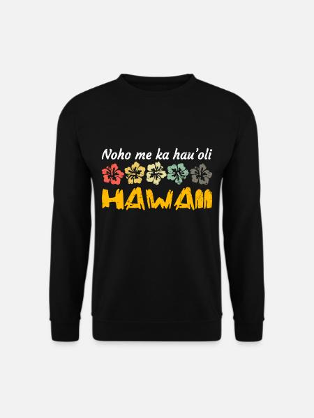 Hawaii Hawaiianisch Lebe glücklich - Unisex Pullover - Schwarz