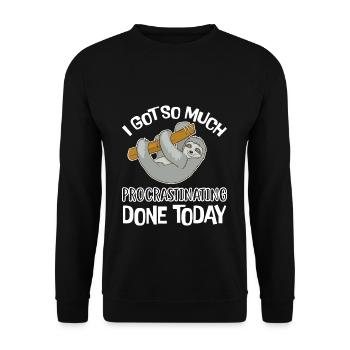 Lustige Tiere Faultier Sprüche Bilder Geschenk - Unisex Pullover - Schwarz - Vorne - Alina (178cm) & Michal (187cm)