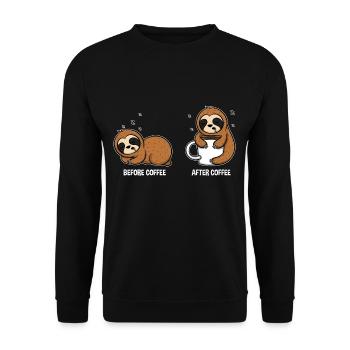 Sloth coffee funny cute animals - Unisex Sweatshirt - black - Front - Alina (178cm) & Michal (187cm)