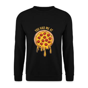 Pizza images drôles dictons - Sweat-shirt Unisexe - noir - Devant - Alina (178cm) & Michal (187cm)