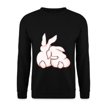 Lapin Lapin Animaux mignons - Sweat-shirt Unisexe - noir - Devant - Alina (178cm) & Michal (187cm)
