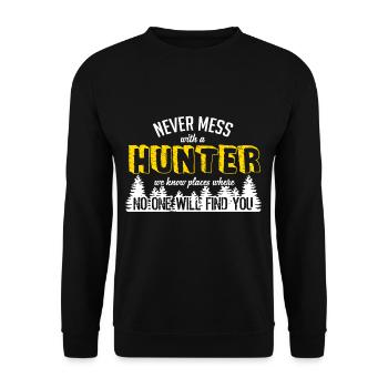 Hunting Hunting Deer Hunting Hunters - Unisex Sweatshirt - black - Front - Alina (178cm) & Michal (187cm)