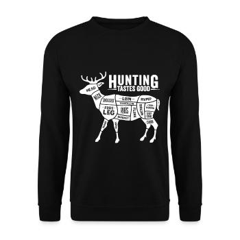 Chasse au cerf chasse chasseur - Sweat-shirt Unisexe - noir - Devant - Alina (178cm) & Michal (187cm)