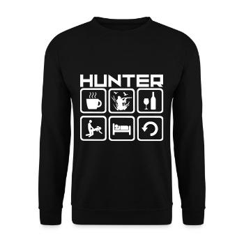Hunting Hunters Hunting Deer Hunting - Unisex Sweatshirt - black - Front - Alina (178cm) & Michal (187cm)