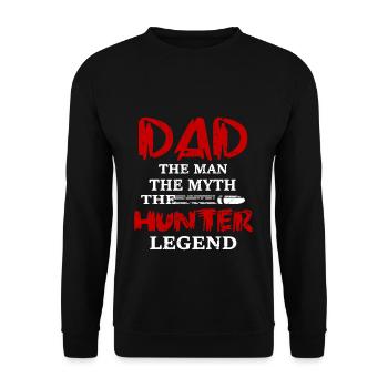Hunt Hunters Hunt Deer Hunt Dad Paternity - Unisex Sweatshirt - black - Front - Alina (178cm) & Michal (187cm)