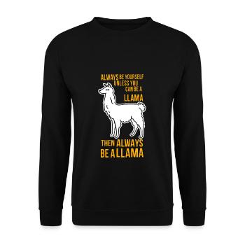 Llama - Sweat-shirt Unisexe - noir - Devant - Alina (178cm) & Michal (187cm)