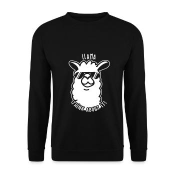 Llama Alpaca Drôles de photos Animaux Amoureux des animaux - Sweat-shirt Unisexe - noir - Devant - Alina (178cm) & Michal (187cm)