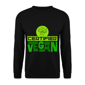 Veganer Vegan Veganerin - Unisex Pullover - Schwarz - Vorne - Alina (178cm) & Michal (187cm)