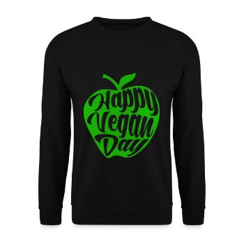 Vegan Vegan Végétalienne Journée mondiale de la végétation - Sweat-shirt Unisexe - noir - Devant - Alina (178cm) & Michal (187cm)