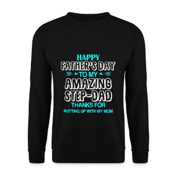 Stepfather Paternity Dad Daddy Dad Fathers Day - Unisex Sweatshirt - black - Front - Alina (178cm) & Michal (187cm)