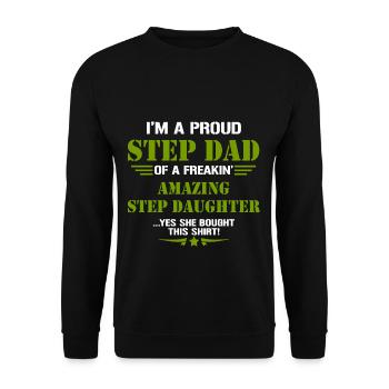 Stiefvater Vater und Tochter Vatertag - Sweat-shirt Unisexe - noir - Devant - Alina (178cm) & Michal (187cm)